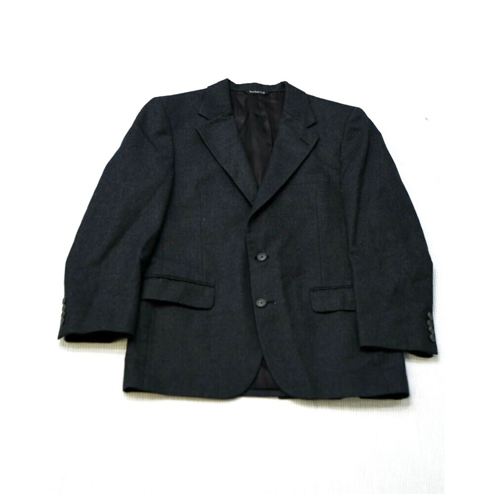 Burberry Vintage Wool Blazer Charcoal 39R Mens 80s 90s Sport Coat EUC